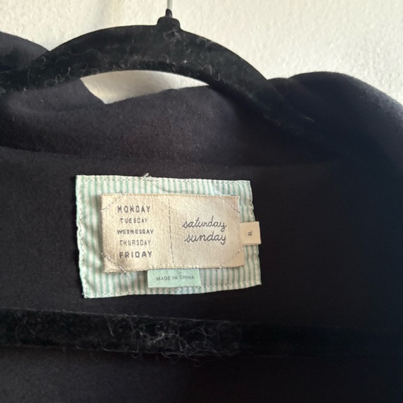 Anthropologie Saturday Sunday Sz XL Black Casual Belted Jacket - Picture 8 of 11